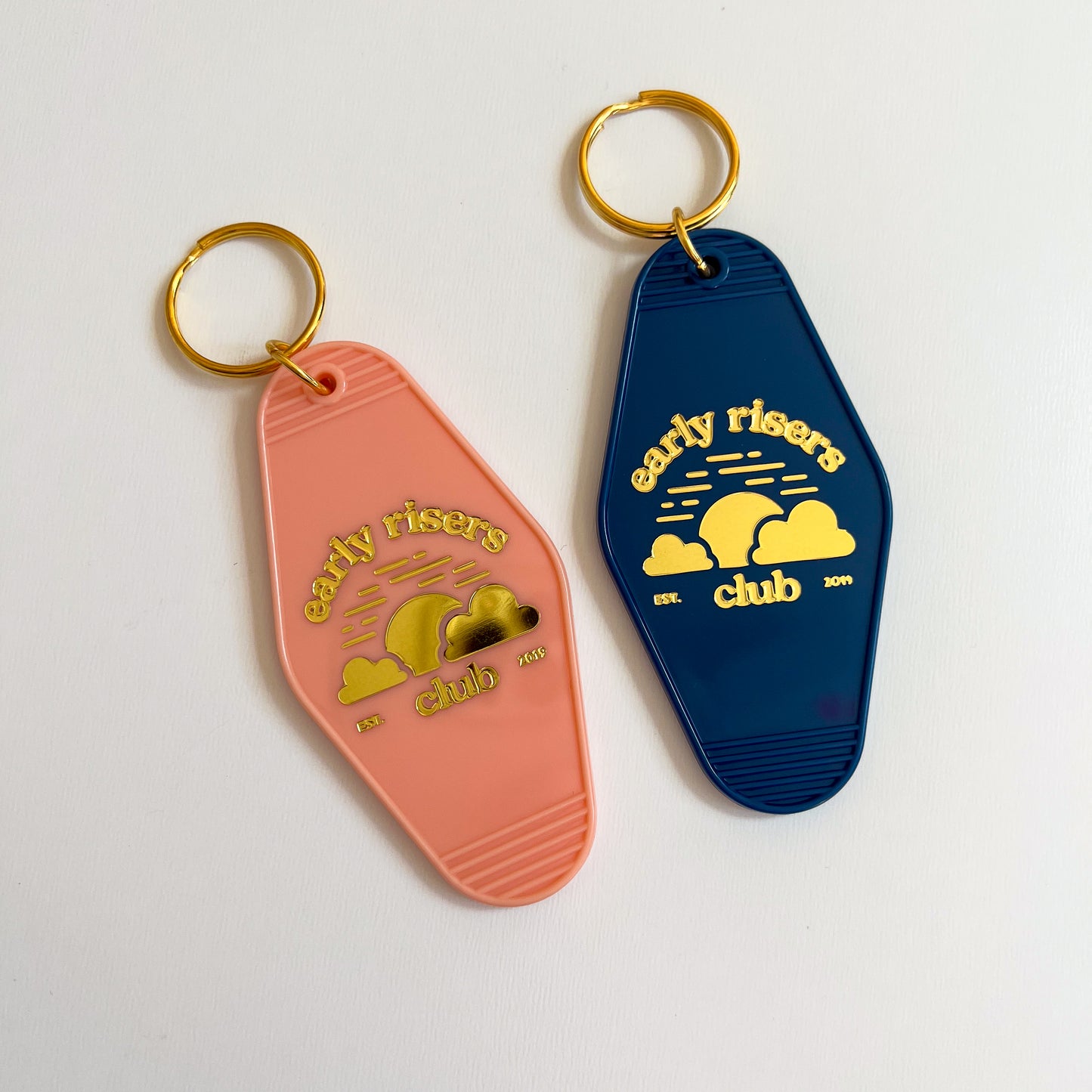 early risers club - retro keychain