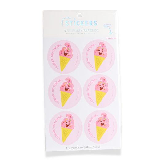 🍓 ice cream - scratch & sniff stickers